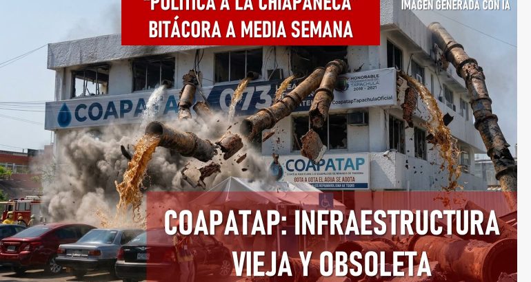 La “política a la chiapaneca”, bitácora de media semana *COAPATAP se cae  *La infraestructura de abastecimiento de agua en Tapachula es obsoleta